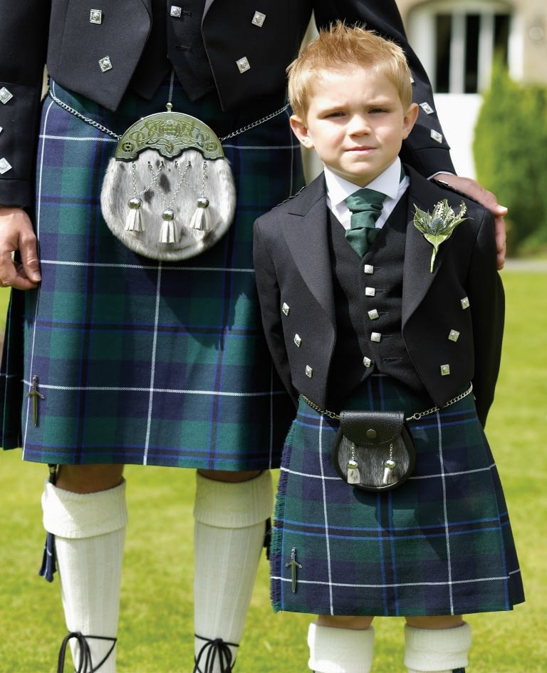 little boy in kilt