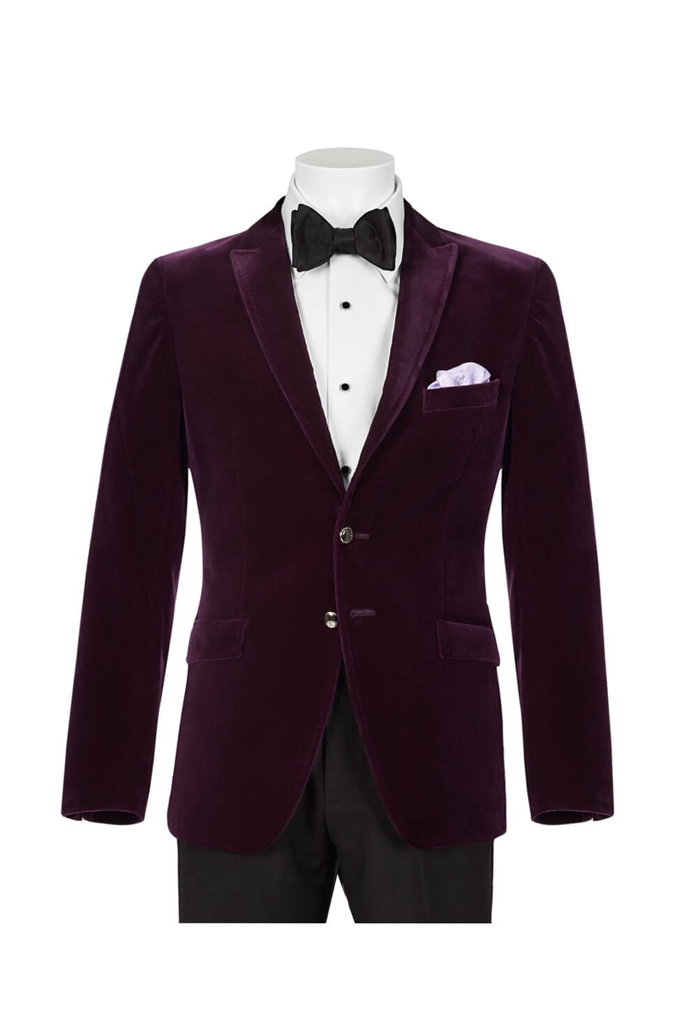 Purple Velvet Dinner Jacket - Bond Brothers